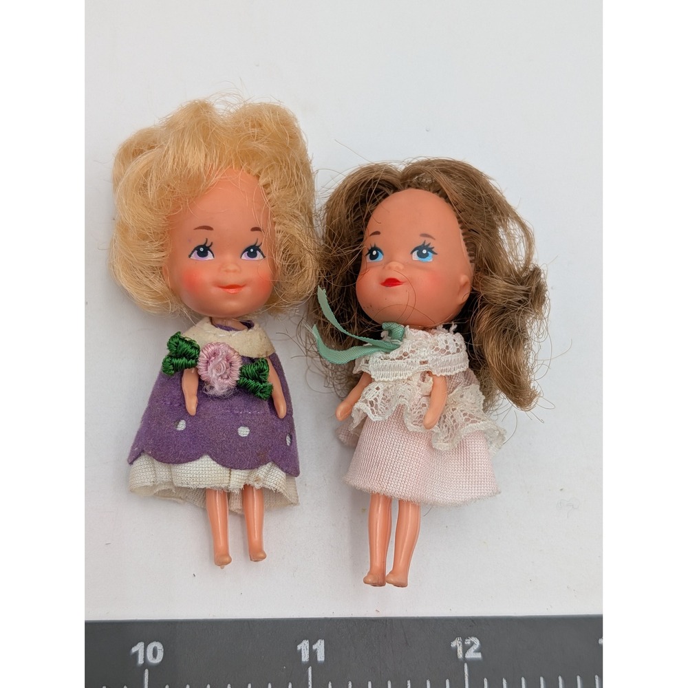 Mattel The Littles Mini‎ Dolls Hedy Daphne 1980 Vintage Blonde Brunette Lot of 2